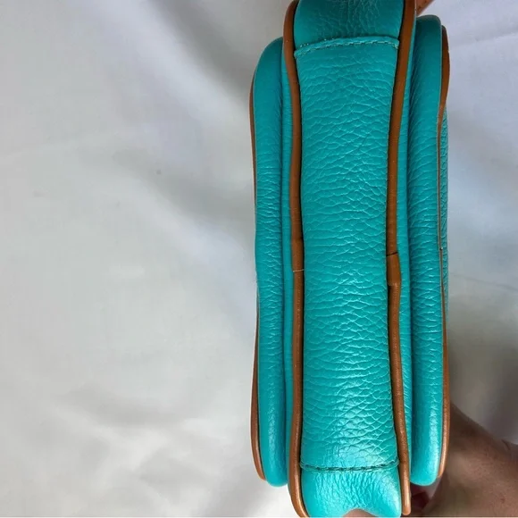 Valentina Teal/turquoise Leather Crossbody Bag - Picture 9 of 9